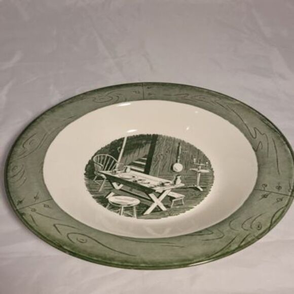 Colonial Homestead by Royal  10" Vegetable Green Serving Bowl 1950s Vintage - Picture 1 of 8